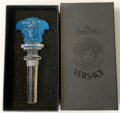 versace light blue bottle stopper|versace wine stoppers.